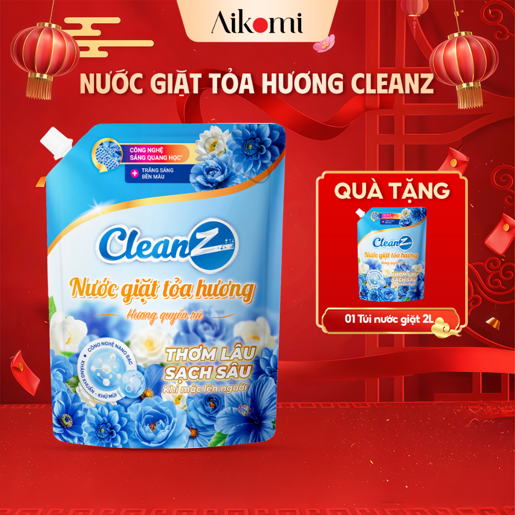 Nước giặt xả tỏa hương Cleanz Hương Quyến Rũ đánh bay vết bẩn, hương thơm mềm mại
