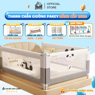   Mẫu Mới  Thanh Chắn Giường Cho Bé Nâng Cấp 2026 Chắn Giường Pakey Nâng Hạ 1&2 Bên Chiều Cao Tối Đa 105cm 
