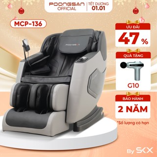   CÔNG NGHỆ 4D  Ghế Massage POONGSAN MCP-136 Điều Khiển Giọng Nói 20 Chương Trình + 6 Kỹ Thuật Massage Chuyên Nghiệp 
