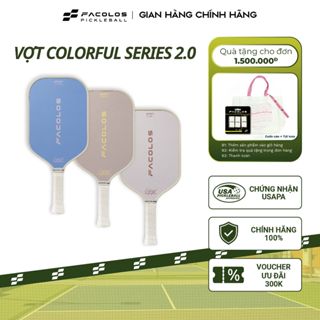  Vợt pickleball Facolos Colorful Collection 2.0  Sport Series 16MM  nâng cấp với mặt vợt carbon T300 