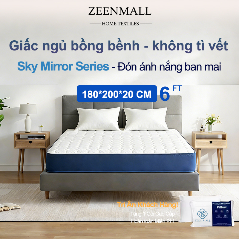 ZEEN Nệm Lò Xo Túi Độc Lập 1m8x2m Dày 20cm Gửi Gối - đệm giường