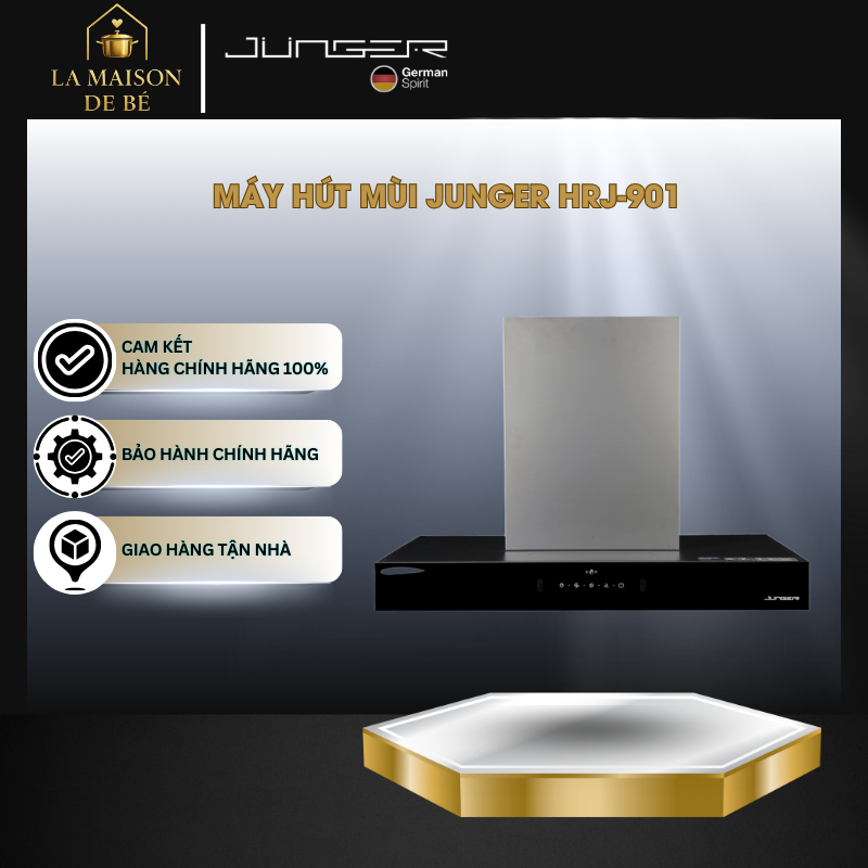 Máy Hút Mùi Vẫy Tay Áp Tường Junger HRJ-901 - Lưới Lọc Kim Loại Phủ Teflon Chống Ăn Mòn - LMS