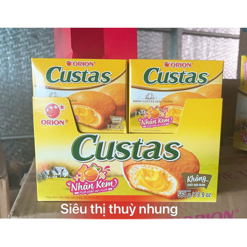 Bánh trứng Custas Lễ Orion Tết 12 hộp × 46gam