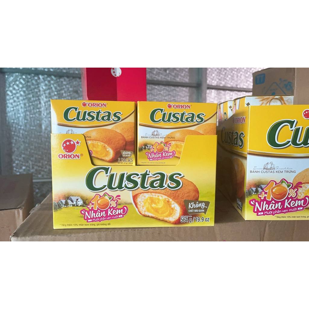 Bánh trứng Custas Lễ Orion Tết 12 hộp × 46gam