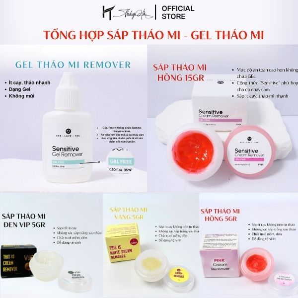 Sáp Tháo Mi, Gel Tháo Mi 5g-15g Chính Hãng Tháo Nhanh, Ít Cay Cream Remover Pink - Thúy Hà