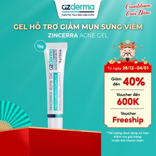   Chính hãng  Gel hỗ trợ giảm mụn sưng viêm Azderma Zincerra Acne Gel 15g hỗ trợ gom cồi mụn,giảm sưng đau,ngăn ngừa mụn 