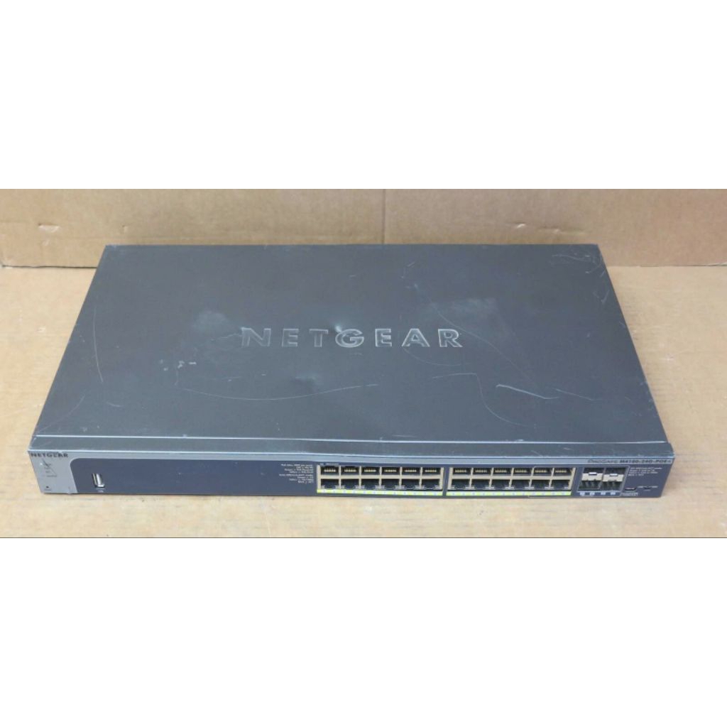 ⚡ Bán Switch POE Gigabit Netgear M4100-24POE+ – Chuẩn AT, ghim WiFi Aruba xanh đèn