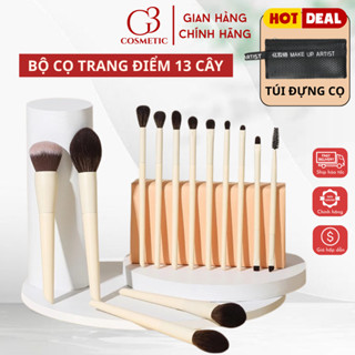  Bộ cọ trang điểm 13 cây OVW makeup cá nhân bộ cọ trang điểm 13 món có tay cầm gỗ mềm mịn bám phấn tốt 