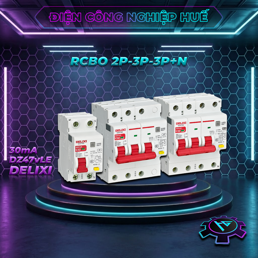 Aptomat chống giật RCBO Delixi DZ47vLE - Ngắt khi quá tải, ngắn mạch, rò điện