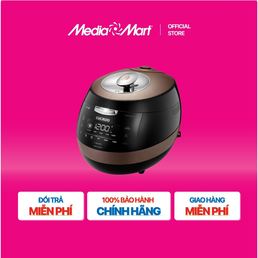 [MEDIAMART] - Nồi cơm áp suất điện tử cao tần 1,8L Cuckoo CRP-AHXB1008F/BKBRVNCV- Korean - FREESHIP,
