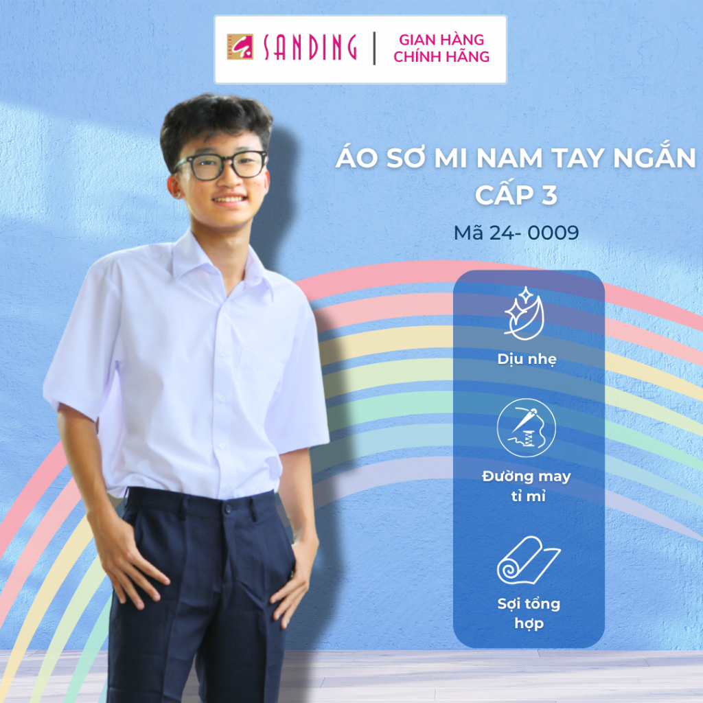 ÁO SƠ MI HỌC SINH NAM CẤP 3