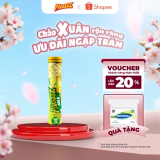  Viên sủi Plusssz Max vitamin C + kẽm vị chanh không đường Tuýp 20 viên - Hàng Nhập Khẩu 