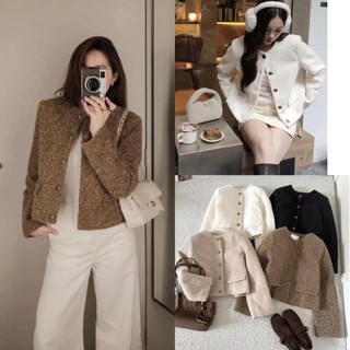 (Hàng QC sẵn SM) Áo Khoác Dạ Tweed BÔNG XÙ Kiểu Nữ 2 LớpVáy dự tiệc dáng ngắn, váy trắng dáng ngắn mặc đi làm, đi biển