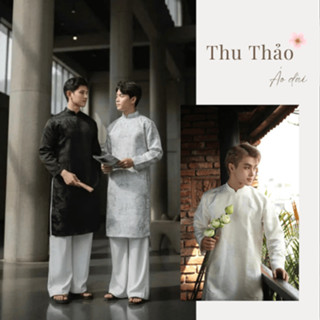 Áo dài Nam-Áo dài cách tân vải Gấm hoạ tiết thủy  mặc có BIGSIZE 100kg [KHÔNG KÈM QUẦN]