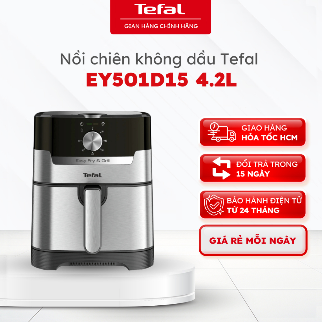 Nồi chiên, nướng không dầu điện tử Tefal EY501D15, giỏ chiên 4.2l -  bảo hành chính hãng 24 tháng