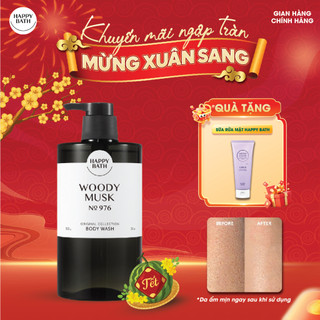   No.976  Sữa Tắm Happy Bath Lưu Hương Lâu 910g Hương Gỗ  Ấm Áp Pha Xạ Hương Sang Trọng Quyến Rũ 