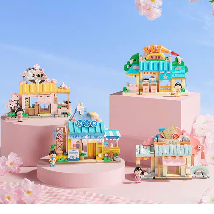 Mô hình đồ chơi lắp ráp nhân vật hoạt hình Maruko - 516403 suối nước nóng - 516404 đá bào - 516406 C