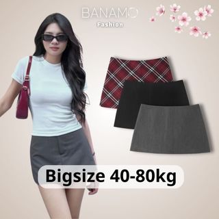  Chân váy nữ BIGSIZE Banamo Fashion váy ngắn chữ A cạp trễ vải tuypsi đứng form tôn dáng trẻ trung năng động 5938 