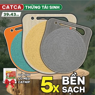  Bàn cào móng cho mèo thừng tái sinh CATCA không rơi vụn đế gỗ - BCM 1 Tay cầm 