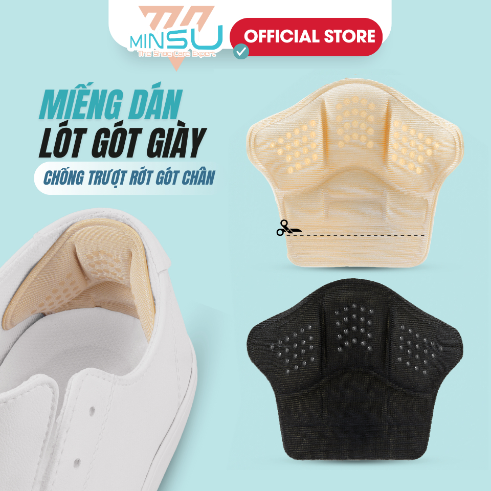 Miếng Dán Lót Gót Giày 5D MINSU M5510 Có Hạt Silicon Bảo Vệ, Chống Trầy Cho Giày Cao Gót Thể Thao