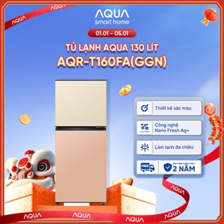   SẢN PHẨM MỚI 2025  Tủ lạnh AQUA 130 lít ngăn đá trên AQR-T160FA GGN  - Màu Be hồng - Freeship toàn quốc - Bảo hành 2năm 