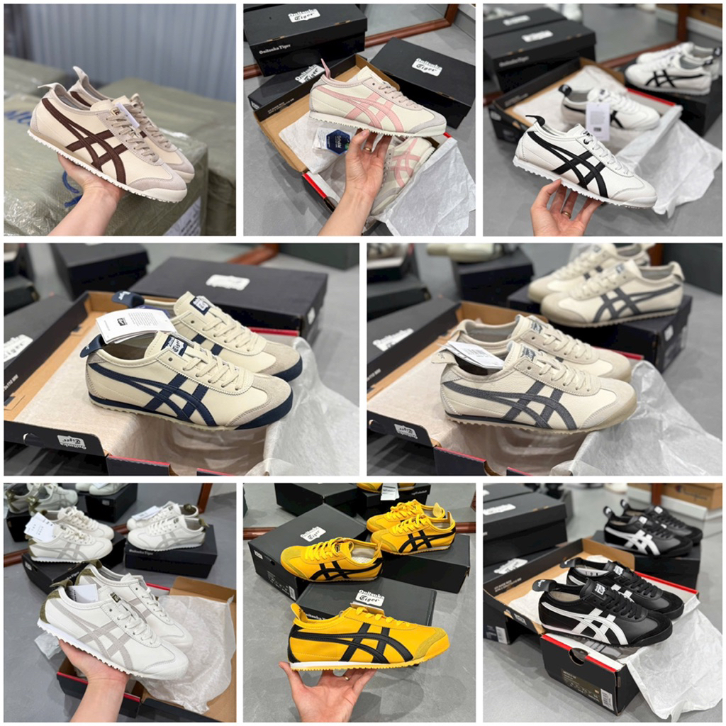 Giày Onits,,uka Ti,,ger trắng nâu,hồng hottrend Nam Nữ new Full Box