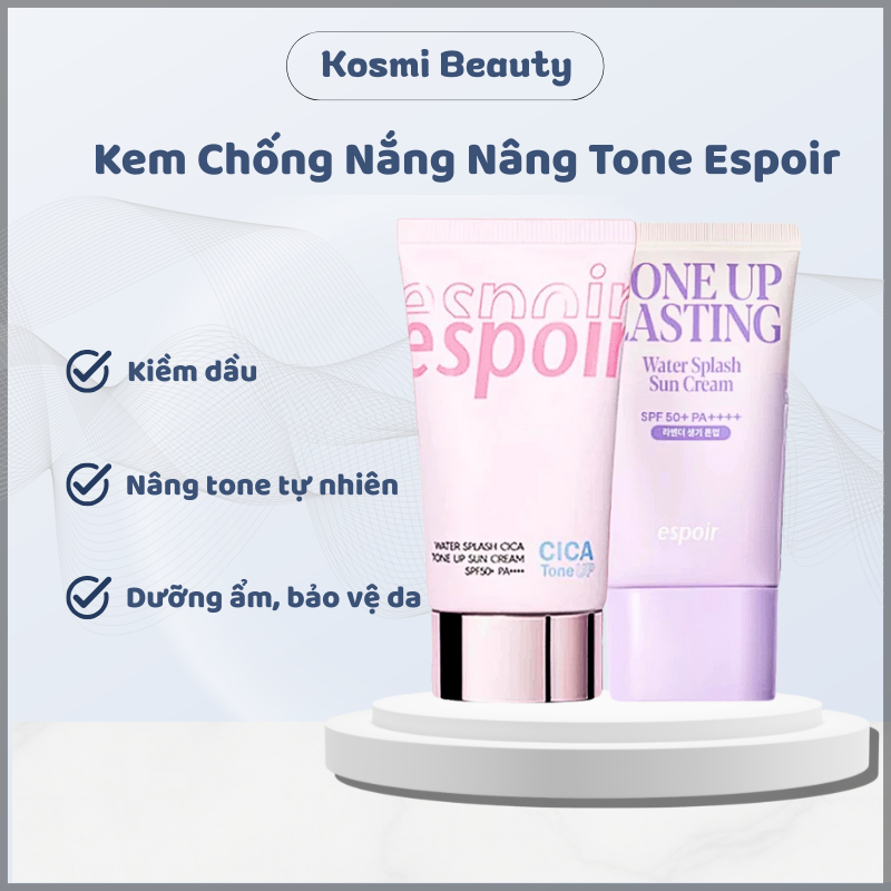 Kem Chống Nắng Nâng Tone Dưỡng Da Espoir Water Splash Cica Tone Up