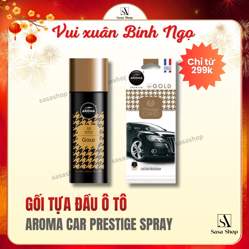 Nước hoa ô tô Aroma Car Prestige Spray Dạng Xịt 50ml nước hoa ô tô Aroma có kèm lá thơm theo mùi sas
