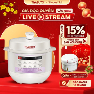   GIÁ RẺ TRÊN LIVE  Nồi Áp Suất Điện Masuto 5L Phiên Bản Nâng Cấp Kho Hầm Nhừ Nấu Cơm Nấu Lẩu Đa Năng Có Nấu Mở Nắp 