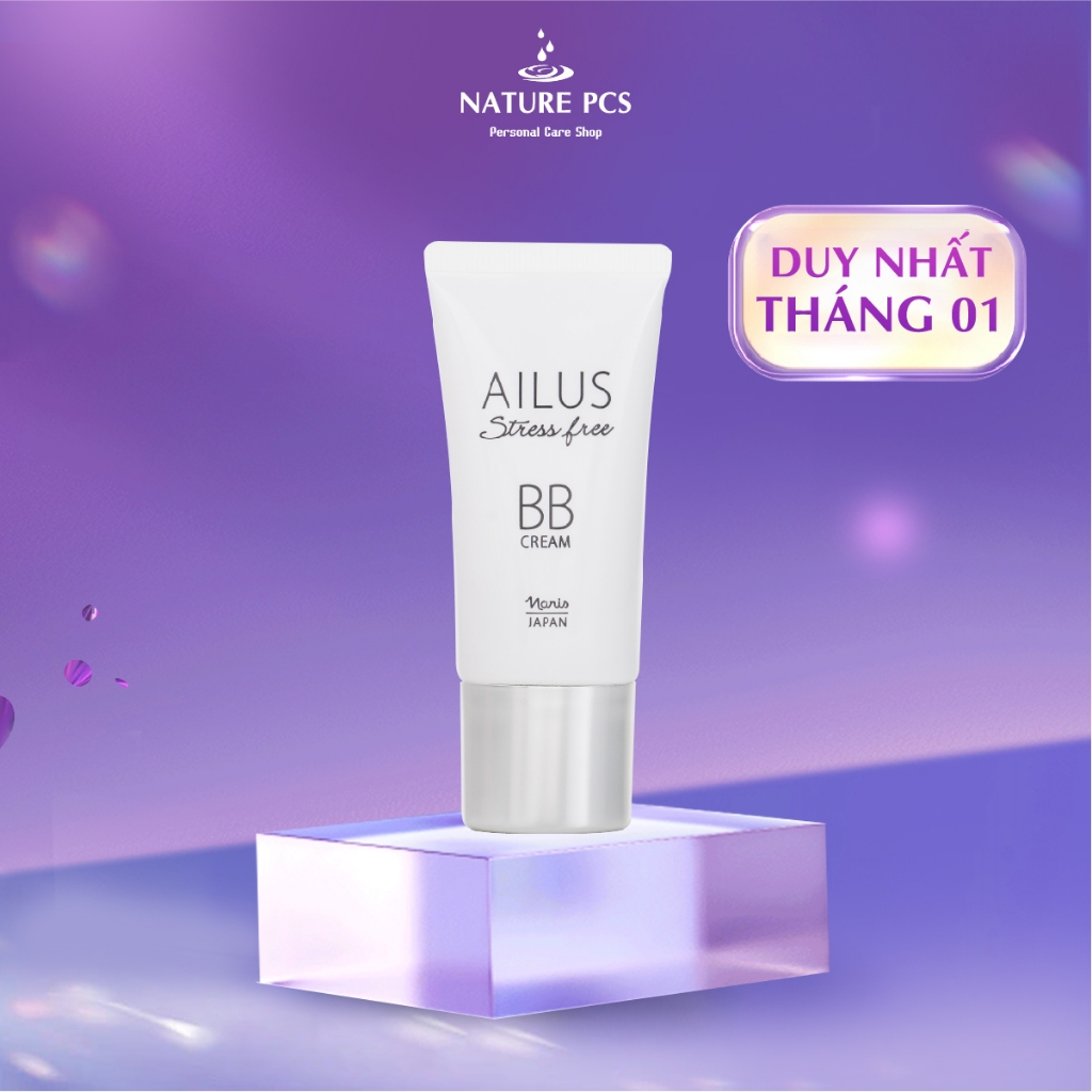 Kem nền trang điểm đa chức năng BB Cream Naris Ailus Stress Free 30g, che khuyết điểm kiềm dầu tốt n