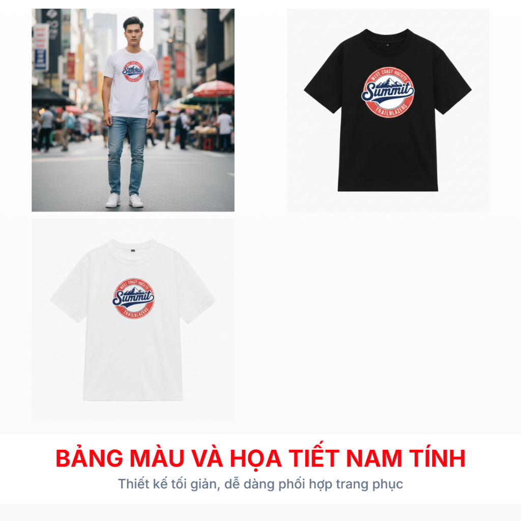 Áo Thun In Nam DONMAN Cotton Thấm Hút & Thoáng Khí Vượt Trội Cho Phái Mạnh - D214