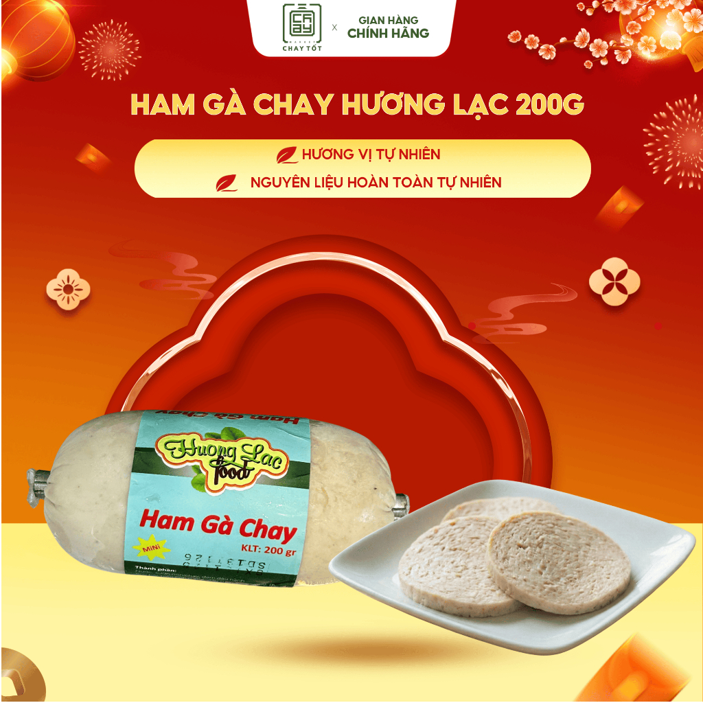 [Hoả Tốc HCM] Gói 200Gr Ham Gà Chay Hương Lạc Thực Phẩm Chay Đồ Ăn Chay Tiện Lợi