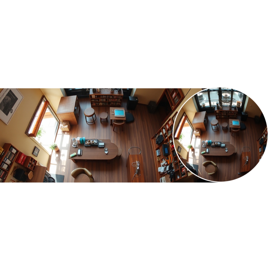 camera nhìn quay góc 360 độ ezviz E4P 6MP mắt cá toàn cảnh, chính hãng