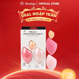 Bộ 3 Mút Trang Điểm Mastige Kháng Khuẩn Đa Năng - Mút Trứng Tán Nền Khô Ướt Mút Phấn Phủ Mút Mini Che Khuyết Điểm 