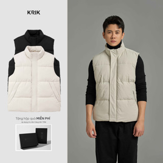  Áo  Khoác Gile Phao Nam KRIK Form Relax Cổ Trụ Chất Liệu Bền Bỉ Thiết Kế Khóa Ẩn Hiện Đại AK5205 