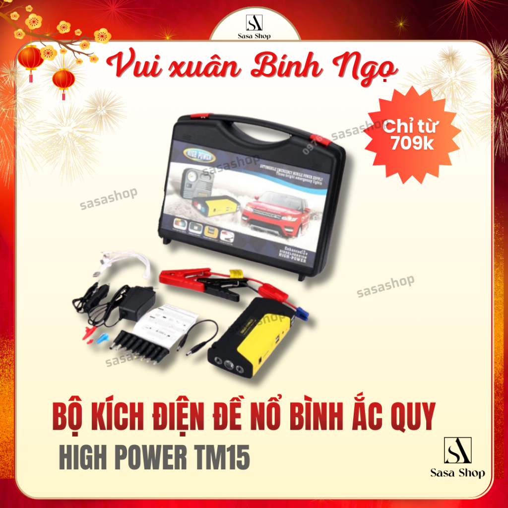 Bộ kích điện đề nổ bình ắc quy 12v cứu hộ ô tô xe máy