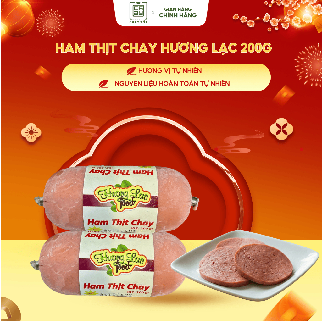 [Hoả Tốc HCM] Gói 200Gr Ham Thịt Chay Hương Lạc Thực Phẩm Chay Đồ Ăn Chay Tiện Lợi