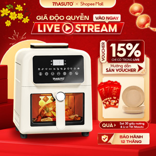 Nồi Chiên Không Dầu Masuto MSKing 6L-1700W 2 Tầng Đốt, Nồi Chiên Hơi Nước Phun Sương Chiên Nướng