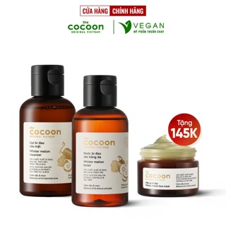  Bộ 3 Gồm Gel rửa mặt bí đao 140ml + Toner nước cân bằng da 140ml + Mặt nạ bí đao cocoon 30ml 