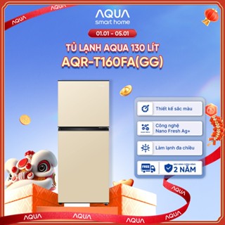   SẢN PHẨM MỚI 2025I  Tủ lạnh AQUA 130 lít ngăn đá trên AQR-T160FA GG   - Màu Be - Freeship toàn quốc - Bảo hành 2 năm 