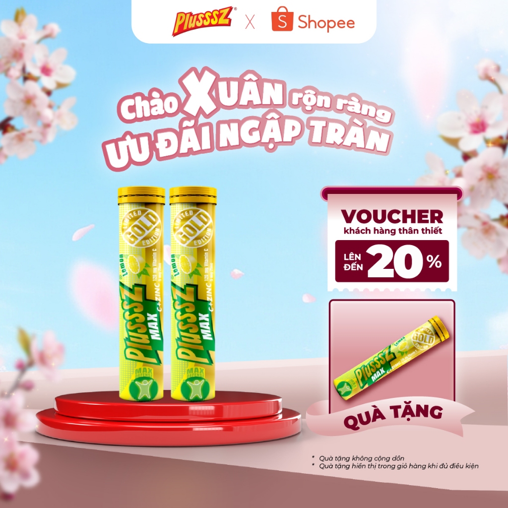 [DEAL ĐẶC BIỆT MUA 2 TẶNG 1] Viên sủi Plusssz Max vitamin C & Kẽm (vị Chanh)