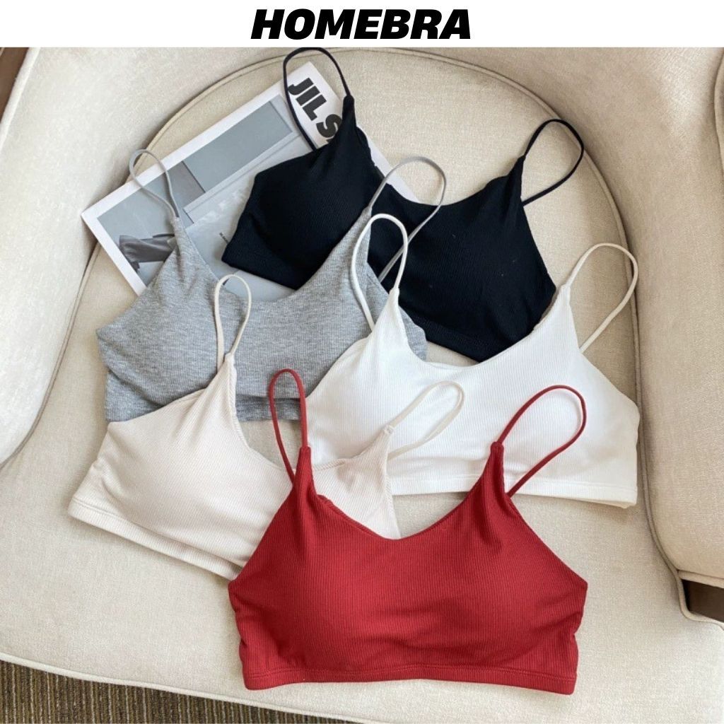 Áo bra cotton gân tăm mút mỏng thoáng khí- Áo quây nữ 2 dây cổ thuyền hở lưng quyến rũ gợi cảm B1181