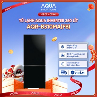  Tủ lạnh ngăn đông dưới Aqua Inverter 260 lít AQR-B310MA FB  - Freeship toàn quốc - Bảo hành 2 năm - Hỗ trợ đông kiểm 
