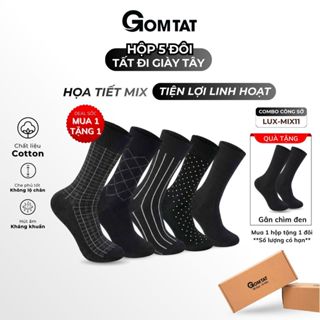  Hộp 5 đôi tất nam công sở GOMTAT mẫu MIX11 vớ đi giày tây nam chất liệu cotton cao cấp - LUX-MIX11-CB5 