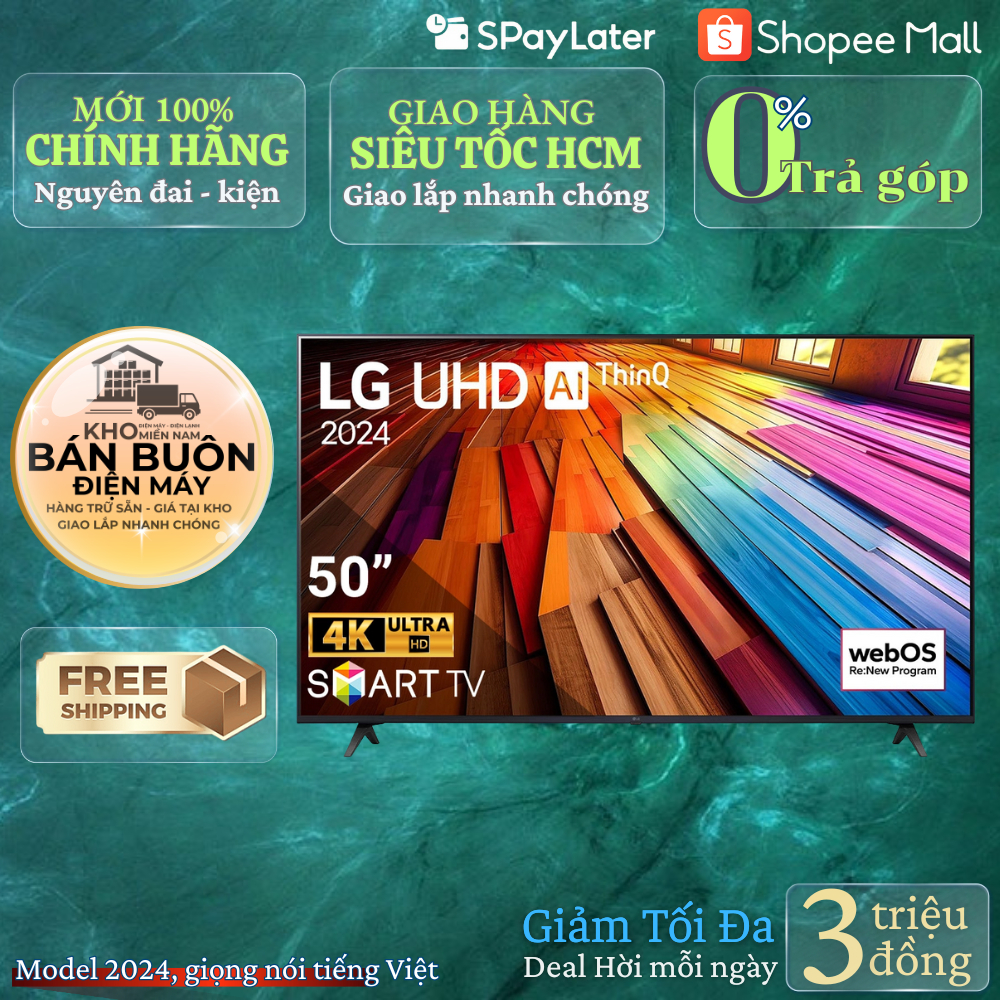 Smart Tivi LG 4K 50UT8050PSB – Chip α5 Gen7 AI, HDR10 Pro, Âm thanh vòm 9.1.2 | 50UT8050PSB