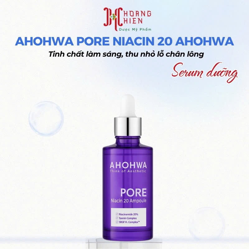 Serum Ahohwa làm sáng, cải thiện sắc tố, thu nhỏ lỗ chân lông Ahohwa Pore Niacinamide 20% Ahohwa 30m