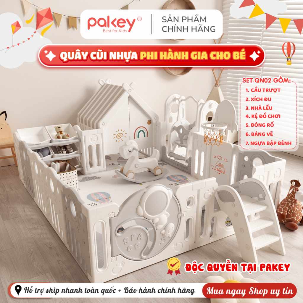 Set Full Quây Cũi Phi Hành Gia Mẫu Mới 2026, Quây Cũi Kết Hợp Nhiều Trò Chơi Tạo Không Gian Vui Chơi An Toàn Cho Bé