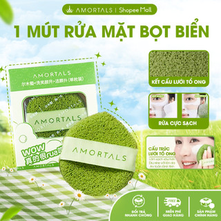  《Amortals》Bông mút rửa mặt bọt biển AMORTALS hình giọt nước làm sạch da mặt mặt nạ bùn 