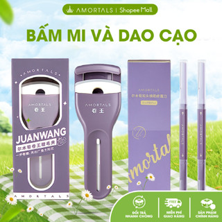  《Amortals Combo》Combo Kẹp Bấm Mi Amortals và Bộ 2 Dao Cạo Lông Mày Amortals Tiện Dụng 
