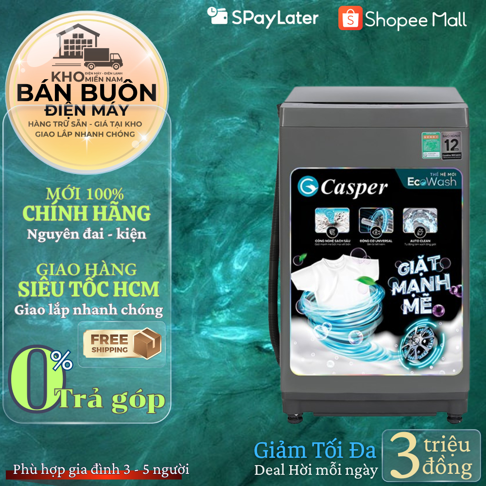 WT-85NG1 Máy giặt Casper 8.5 kg WT-85NG1 tính năng sấy khô lồng giặt